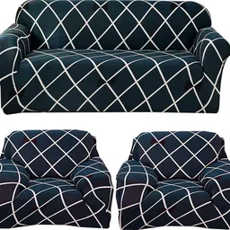 furshine Polyester Abstract 3+1+1 Seater Sofa Cover-picture-10