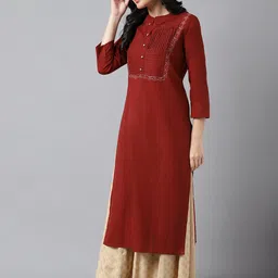 Neemiya Ethnic Motifs Yoke Design Thread Work Pure Cotton Kurta image 2