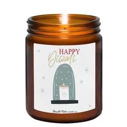 Aromatic Fables White & Brown Grape Aroma Scented Glass Jar Candle With Ganesha Idol-400g image 4