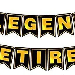 zyozi The Legend Has Retired Banner Golden Letters,Retirement Party Decorations Photo Props,Retirement Party Suplies Banner-picture-17