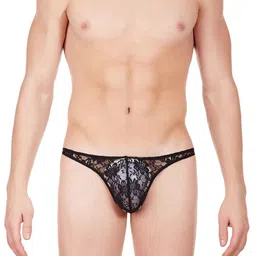 La Intimo Men Low-Rise Self-Design Lace Anti Microbial Thong Briefs image 3