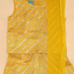 YU by Pantaloons Girls Striped Top Palazzo & Dupatta image 4