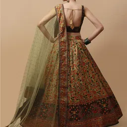 SAPTRANGI Printed Kalamkari Ready to Wear Lehenga & Blouse With Dupatta image 3