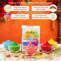 ecraftindia Organic Herbal Gulal Holi Colours Pack of 5, 80gms image 3