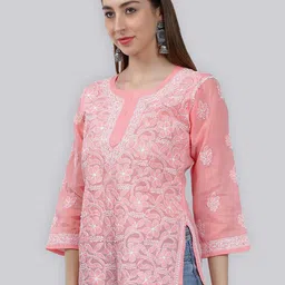 Seva Chikan Ethnic Motifs Embroidered Chikankari Kurti image 2