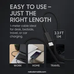 MUST MOB Type C 1 m Authentic Motorola Type C To Type C Fast Charge and Sync Data Cable For Motorola Mobiles image 5