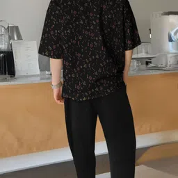 tripr Men Night Suit Set Black Printed image 2