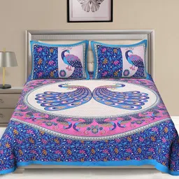 Cotton Double Flat 180 TC Printed Bedsheet-image-52