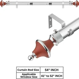 grivan Maroon, Silver Curtain Knobs, Curtain Rods, Rod Rail Bracket Metal-picture-18