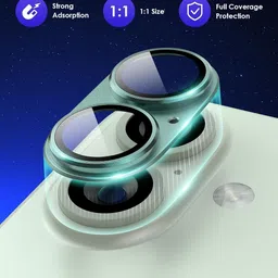 SCRENZO Back Camera Lens Ring Guard Protector for iPhone 16/ iPhone 16 Plus, Metal Alloy Camera Ring For iPhone 16/ 16 Plus image 2