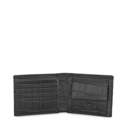 WildHorn Men Black Crocodile Skin Textured RFID Protected Genuine Leather Two Fold Wallet image 5