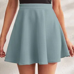 badgerw insome Women Solid Flared Blue Skirt-picture-24