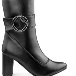 yuvrato baxi Classic High Ankle Zipper Boots for Women with Exclusive Buckle Design Slip On For Women image 2