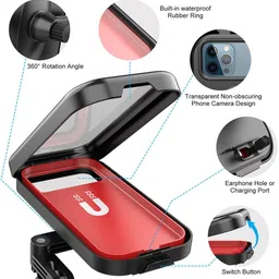 avx auto Bike, Motorcycle, Bicycle Waterproof & Dustproof 360° Rotating Riding Navigation Bike Mobile Holder image 3
