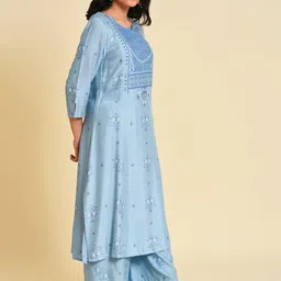 W Women Floral Print Co-Ord Kurta Set With Parallel Pant image 4