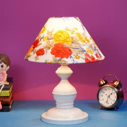 Multicolour Shade Table Lamp With Metal Base By Foziq image 1