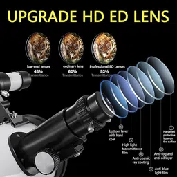 STAR VIEW 76700 Reflector Telescope – 76mm HD Aperture, 700mm Focal Length | Powerful Astronomical Telescope with Multiple Eyepieces, Tripod & Phone Holder, Perfect for Stunning Space Exploration image 2