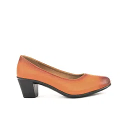 pelle albero Leather Block Heel Pumps image 4