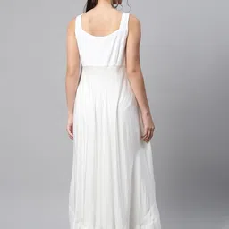 SHADES OF FAASHION Floral Chikankari Ethnic A-Line Maxi Dress image 4