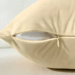 AEROHAVEN Off White & Cream 2 Pieces Colourblocked Square Cushion Covers image 5