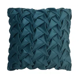 Ode & Cleo Blue & White 5 Pieces Self Design Cotton Square Cushion Covers image 2