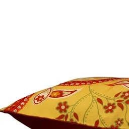 ZEBA Yellow & Red Ethnic Motifs Square Cushion Covers image 3