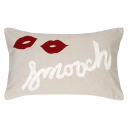 eyda Valentine Beige & White 2 Pieces Embroidered Rectangle Cushion Covers image 5