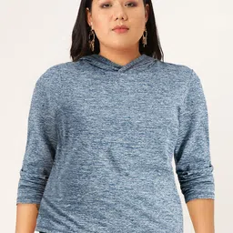 Macy's Ideology Blue Melange Hooded Top image 4