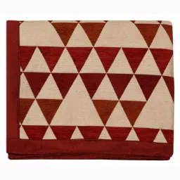 saral home Red Cotton Printed 63X55 Inch Reversible Throw image 5