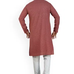 ARRUGA Ethnic Motifs Embroidered Sequinned Georgette Kurta With Churidar image 5