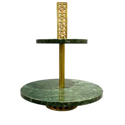 izzhaar Green Garnet Marble & Metal Appetizer platter image 4
