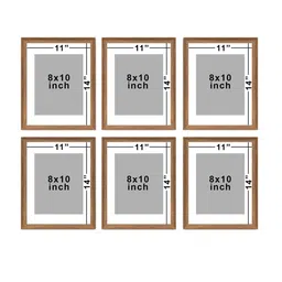 Art Street Set Of 6 Brown Solid 3D Wall Photo Frame image 3