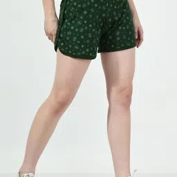 BAESD Women Pack of 3 Conversational Printed High-Rise Pure Cotton Regular Shorts image 2