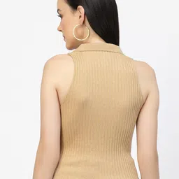 Kalt Shirt Collar Knitted Cotton Tank Top image 4