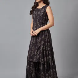 W Women Black Floral Printed Jumpsuit image 3