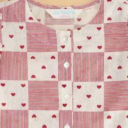 AKKRITI BY PANTALOONS Checked Round Neck Cotton Blouson Top image 4