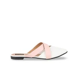 Shoetopia Women White Solid Mules image 2