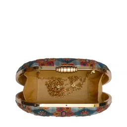 ARTKLIM Blue & Pink Embroidered Box Clutch image 2