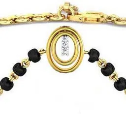 avsar Avsar Real Gold Handmade MANGALSUTRA81YB Yellow Gold 14kt Cubic Zirconia Charm Bracelet-picture-26