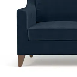 urban ladder create Abbey 1 Seater Fabric Sofa in Sea Port Blue Velvet Colour image 4