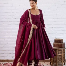 prabhjifashion Self Design Art Silk Stitched Anarkali Gown-picture-23