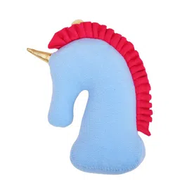 BLANC9 Kids Set Of 2 Pink & Yellow Embroidered Bell Unicorn-Shaped Cushion Insert image 3