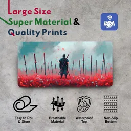 Sigma One Sword Valley Printed Keyboard Mouse Pad Mat - Anti-Slip & Waterproof Non Slip Base Mousepad image 3