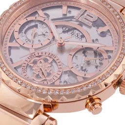 GUESS Women White SOLSTICE Skeleton Dial Analogue Chronograph Watch GW0403L3 image 4