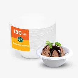 bhavya enterprise Plastic Serving Bowl 180ml Bagasse Disposable Bowls 50-Pack Eco-Friendly Sugarcane Paper Snack Bowls image 2