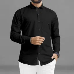 rahul look Men Regular Fit Solid Spread Collar Casual Shirt-picture-25