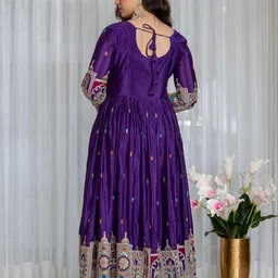 otfit feb private limited Embroidered Silk Blend Stitched Anarkali Gown image 2