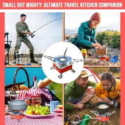 globalstarin Portable Gas Stove | Folding Cylinder Gas Burner For Outdoor Camping, Travelling Stainless Steel Manual Butane Gas Stove image 2