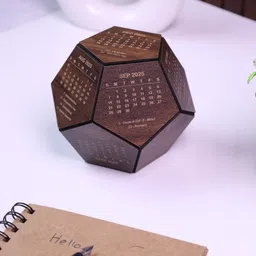 primecode Wooden Pentagonal Shape Calendar for Desk Office ,Gift Table Calendar 2025 Table Calendar-picture-14