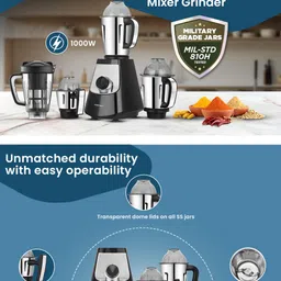 bajaj Military Series Evoque 1000 W 1000 W Mixer Grinder image 2